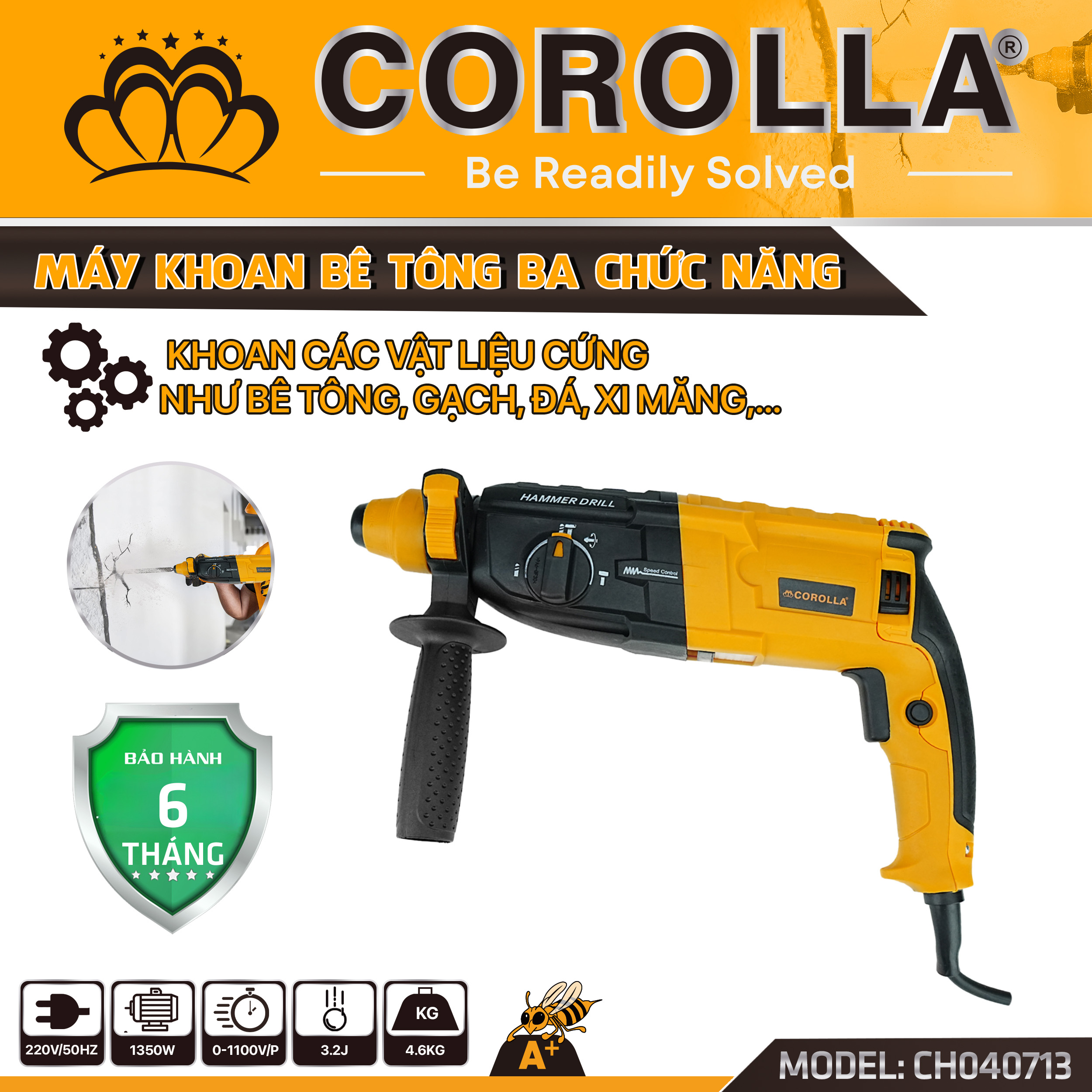 مثقب SDS كهربائي 1350W